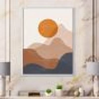 Red Moon Earth Toned Mountains II Wall Art