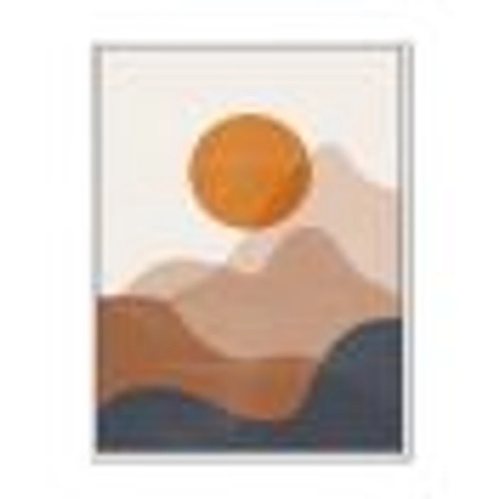 Red Moon Earth Toned Mountains II Wall Art