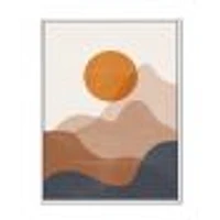 Red Moon Earth Toned Mountains II Wall Art