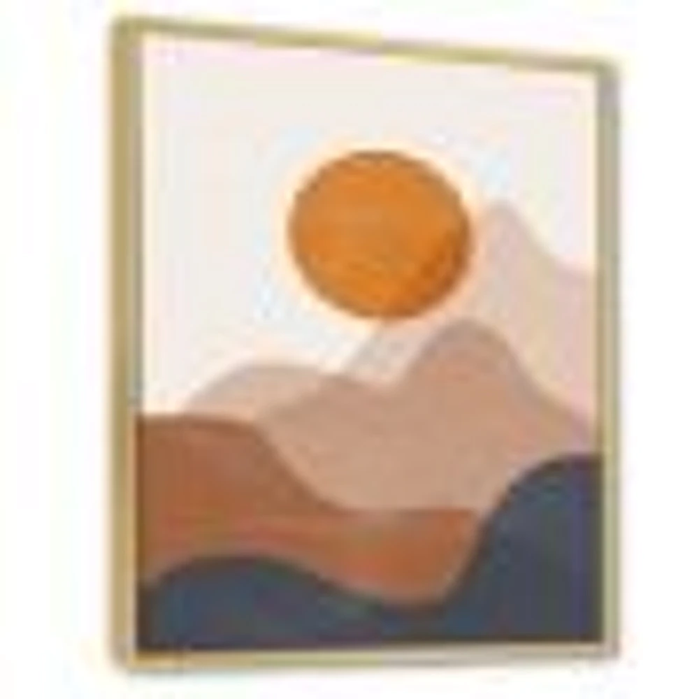 Red Moon Earth Toned Mountains II Wall Art