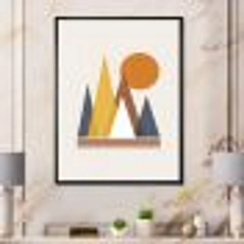 Mountain Abstract and Sun  Wall Art