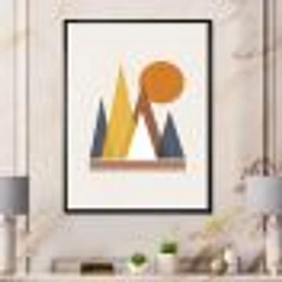 Mountain Abstract and Sun  Wall Art