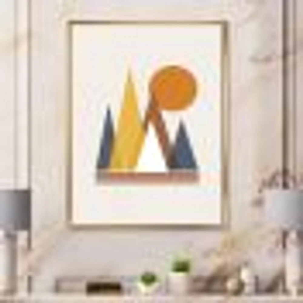 Mountain Abstract and Sun  Wall Art