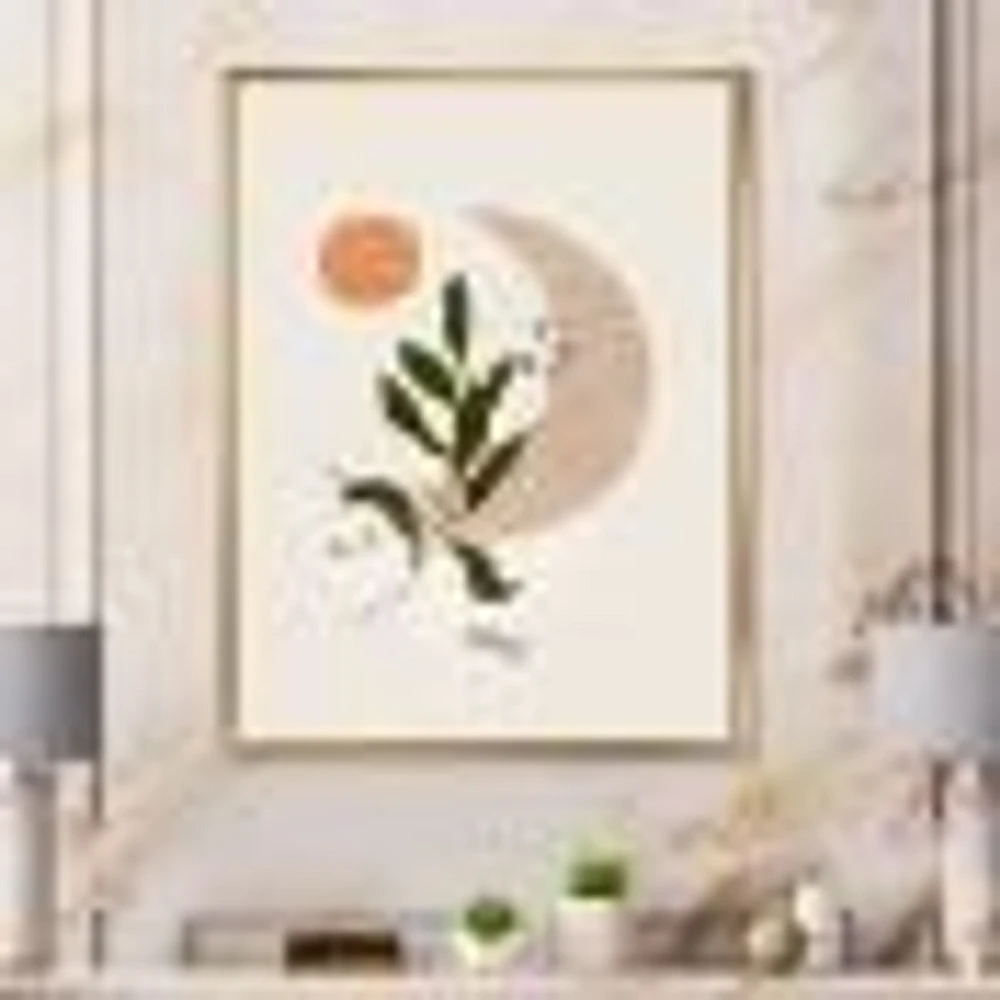 Toile « Abstract Geometrical Moon with Leaf I »