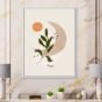 Toile « Abstract Geometrical Moon with Leaf I »