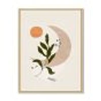 Toile « Abstract Geometrical Moon with Leaf I »