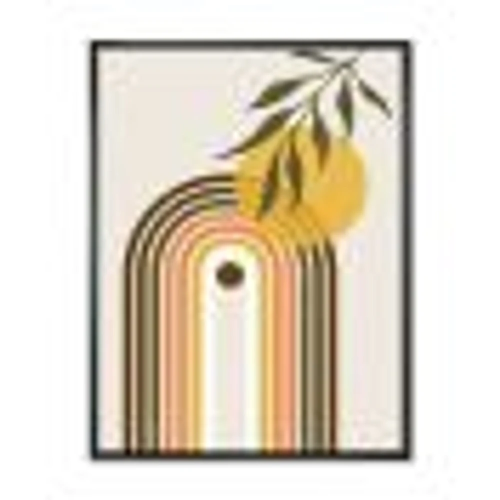 Toile « Abstract Yellow Sun with Retro Rainbow »