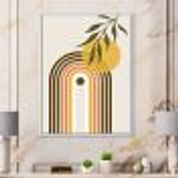 Toile « Abstract Yellow Sun with Retro Rainbow »