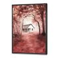 Toile « House Red Autumn Woods »