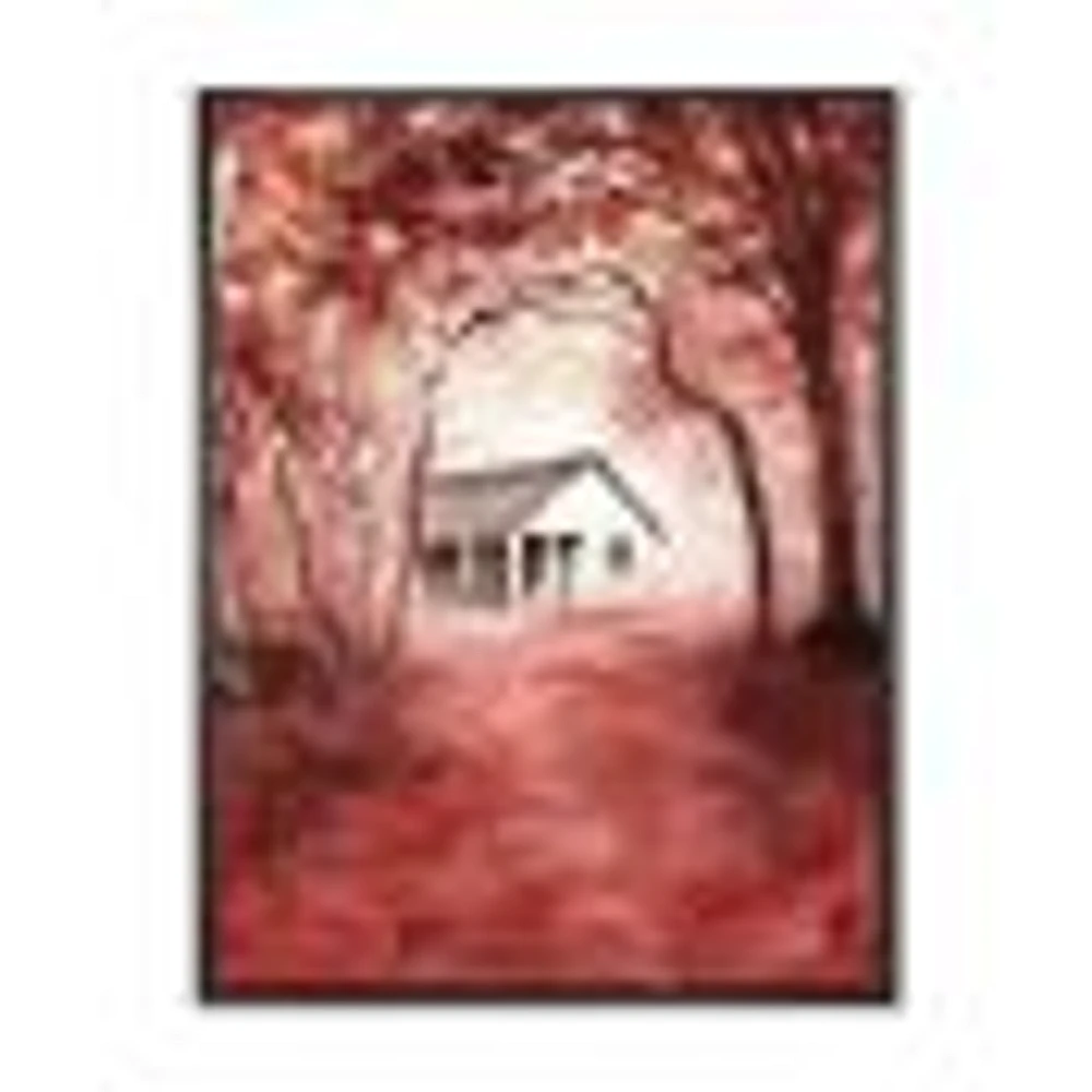 Toile « House Red Autumn Woods »