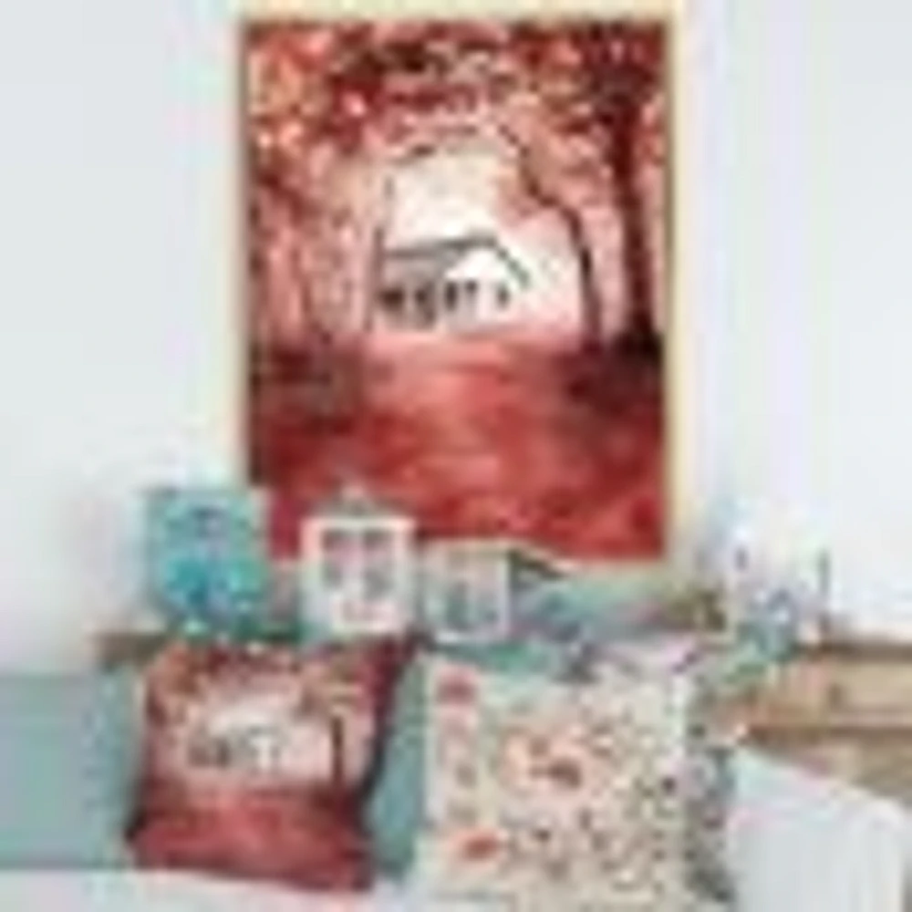 Toile « House Red Autumn Woods »