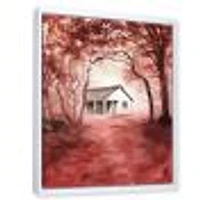 Toile « House Red Autumn Woods »