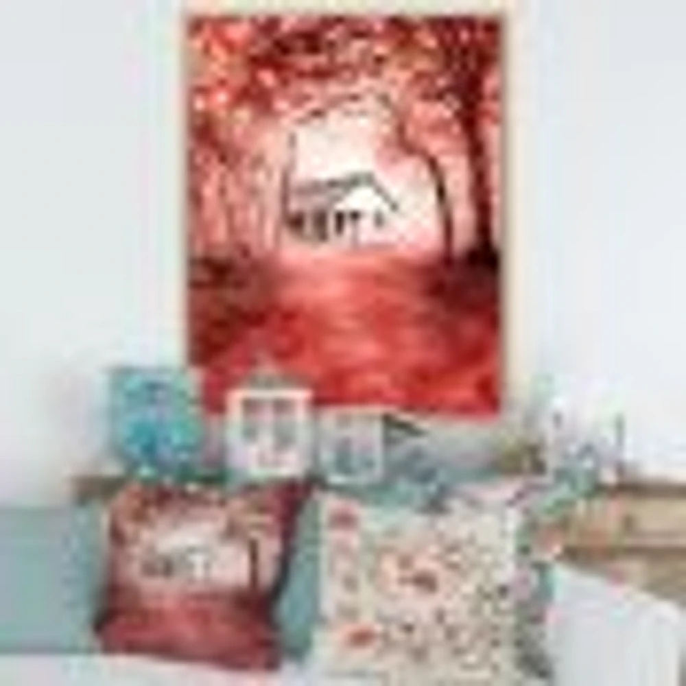 Toile « House Red Autumn Woods »