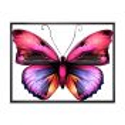 Bright Pink Butterfly Portrait  Wall Art