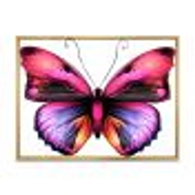 Bright Pink Butterfly Portrait  Wall Art