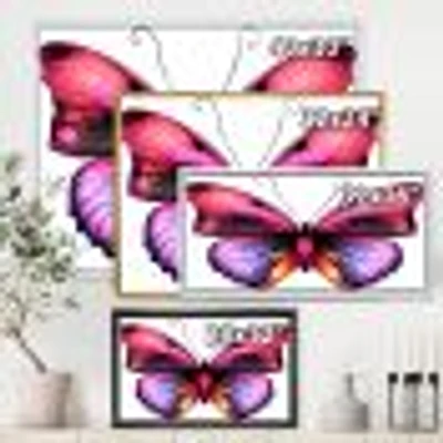 Bright Pink Butterfly Portrait  Wall Art