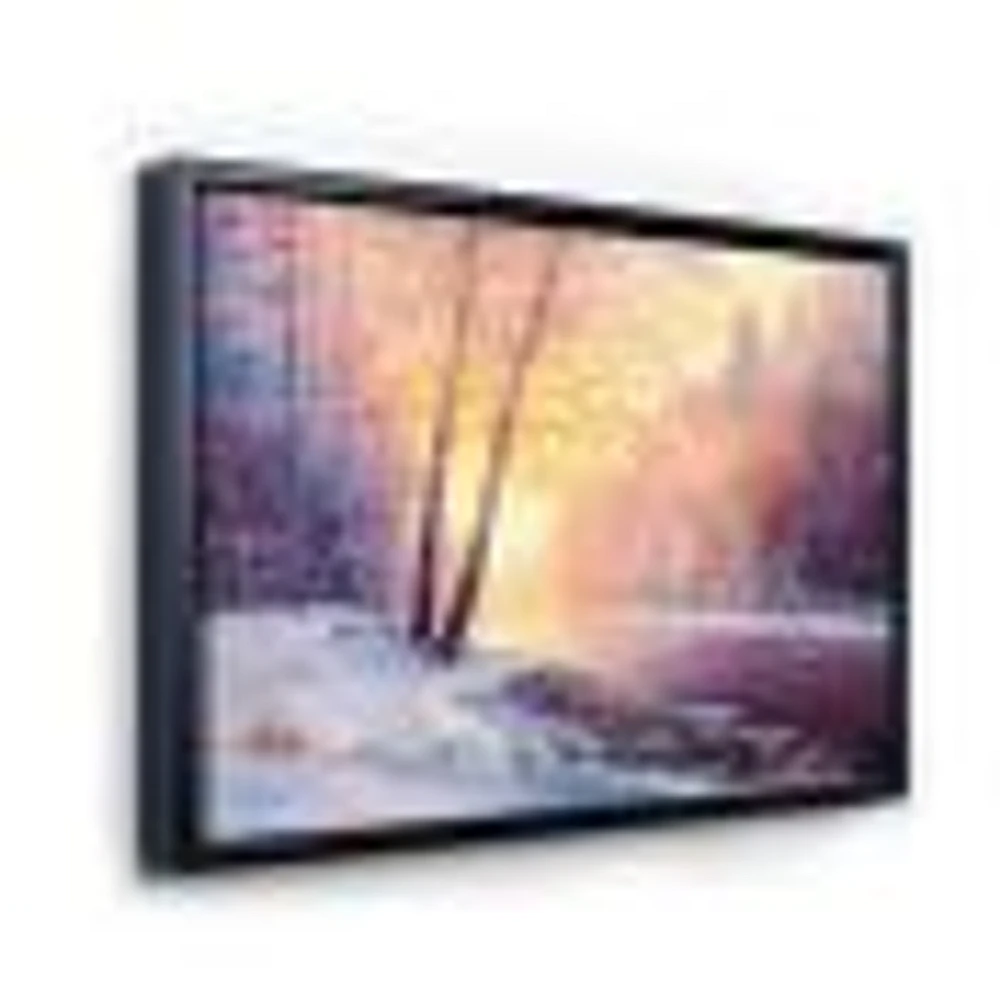 Winter Scenery with Bridge of Meandering River II  Wall Art