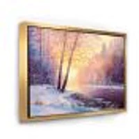 Winter Scenery with Bridge of Meandering River II  Wall Art