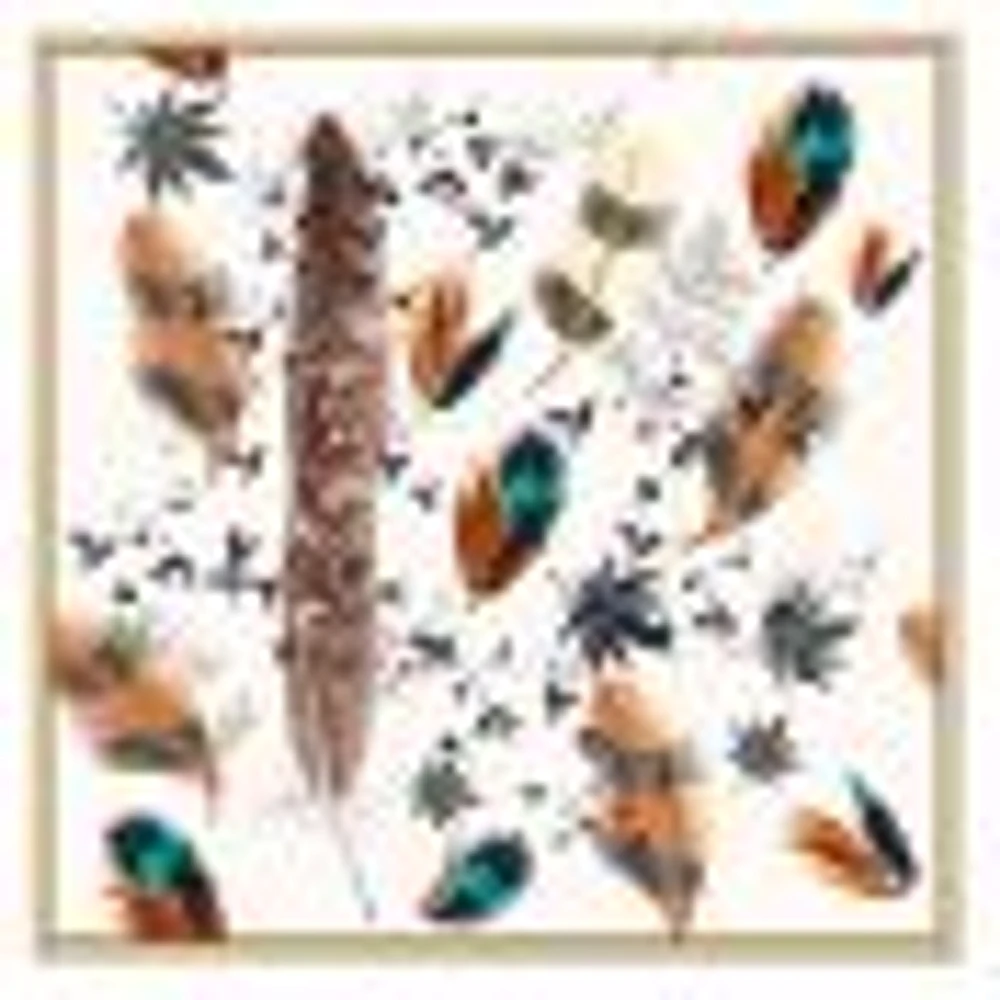 Multicolored Feather Pattern  Wall Art