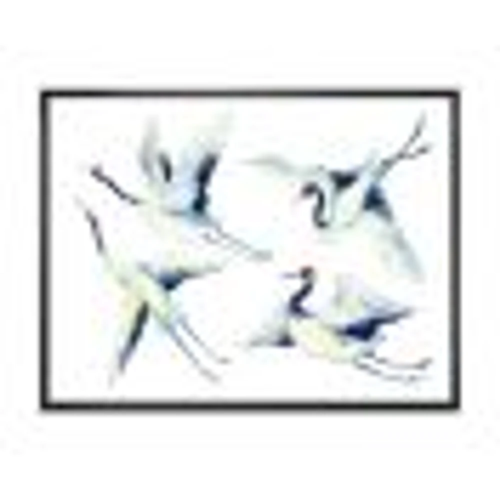 Asian Crane Bird Impression  Wall Art