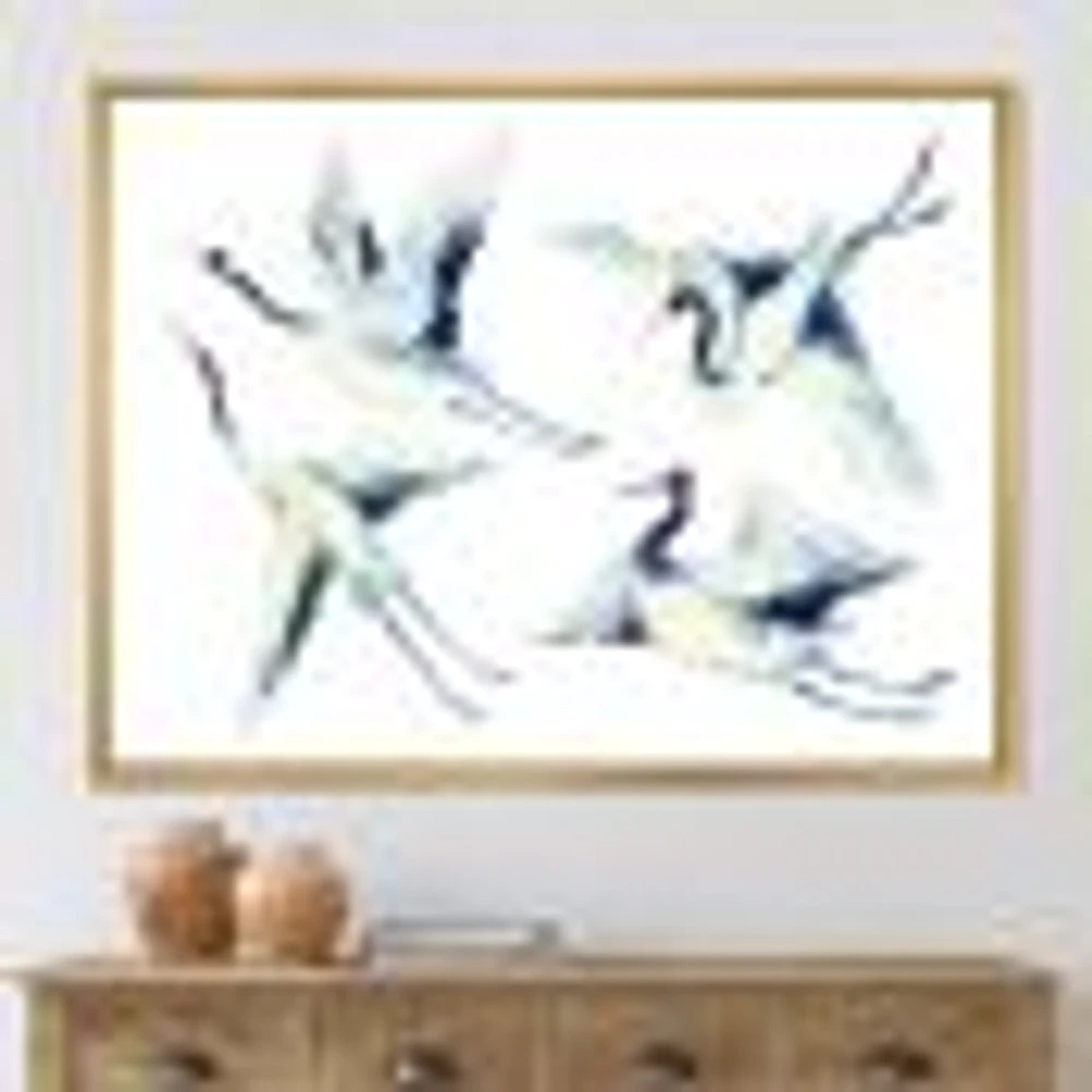 Asian Crane Bird Impression  Wall Art