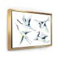 Asian Crane Bird Impression  Wall Art