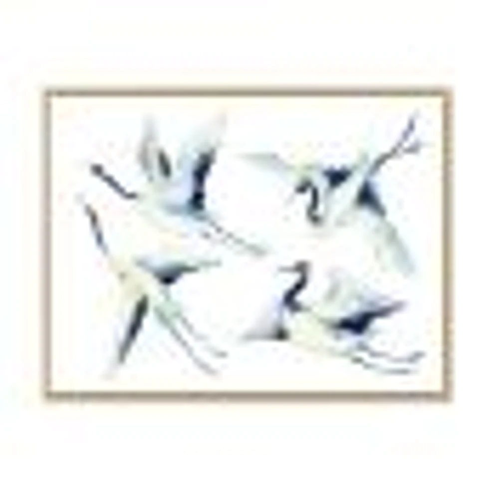 Asian Crane Bird Impression  Wall Art