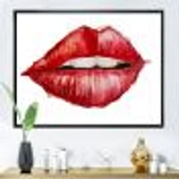 Valentines Day Red Woman Lips  Wall Art