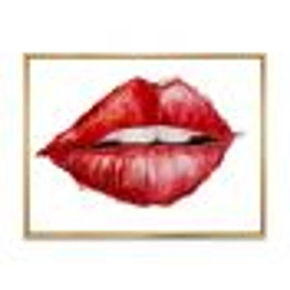 Valentines Day Red Woman Lips  Wall Art