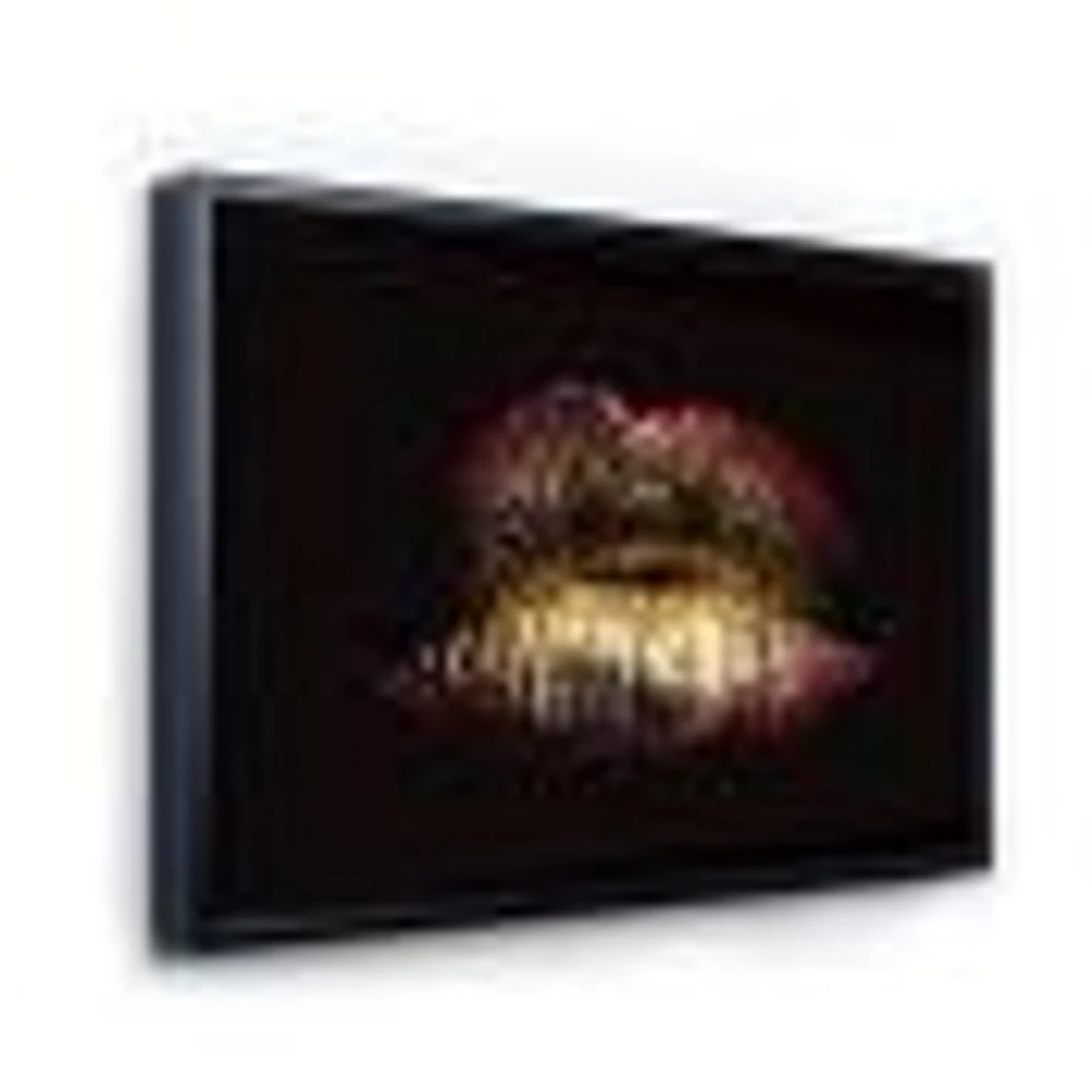 Toile « Sexy Golden Metallized Female Lips IV