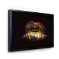 Sexy Golden Metallized Female Lips IV  Wall Art