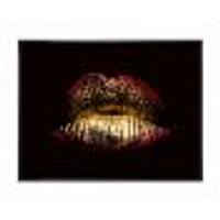 Sexy Golden Metallized Female Lips IV  Wall Art