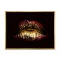 Sexy Golden Metallized Female Lips IV  Wall Art