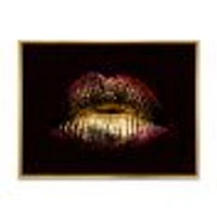 Toile « Sexy Golden Metallized Female Lips IV