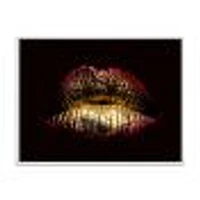 Toile « Sexy Golden Metallized Female Lips IV