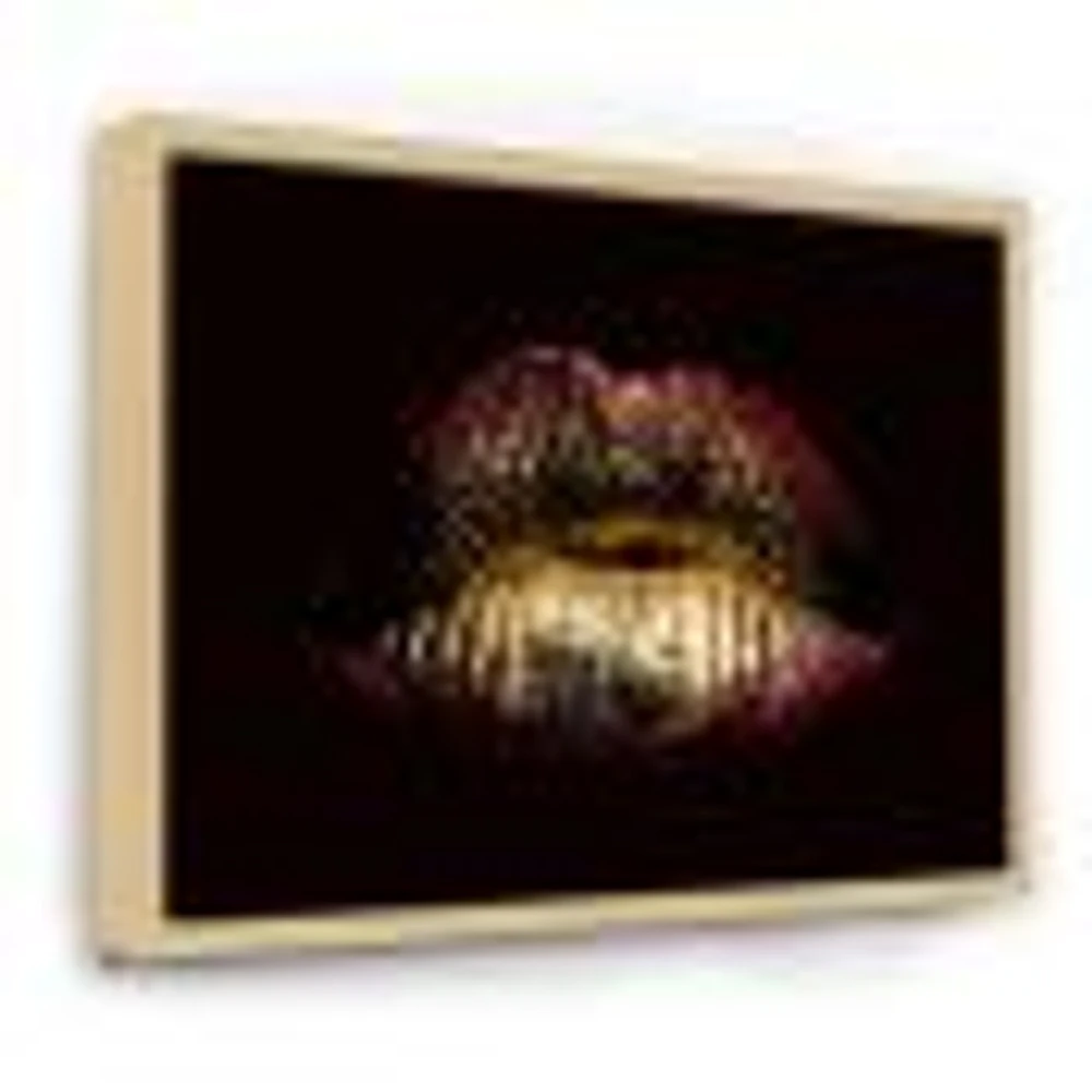 Toile « Sexy Golden Metallized Female Lips IV