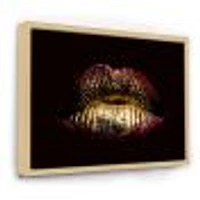 Toile « Sexy Golden Metallized Female Lips IV