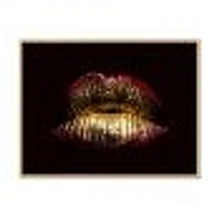 Toile « Sexy Golden Metallized Female Lips IV