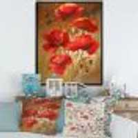 Red Blossoming Poppies IV  Wall Art