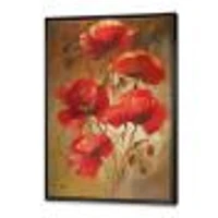 Toile « Red Blossoming Poppies IV »