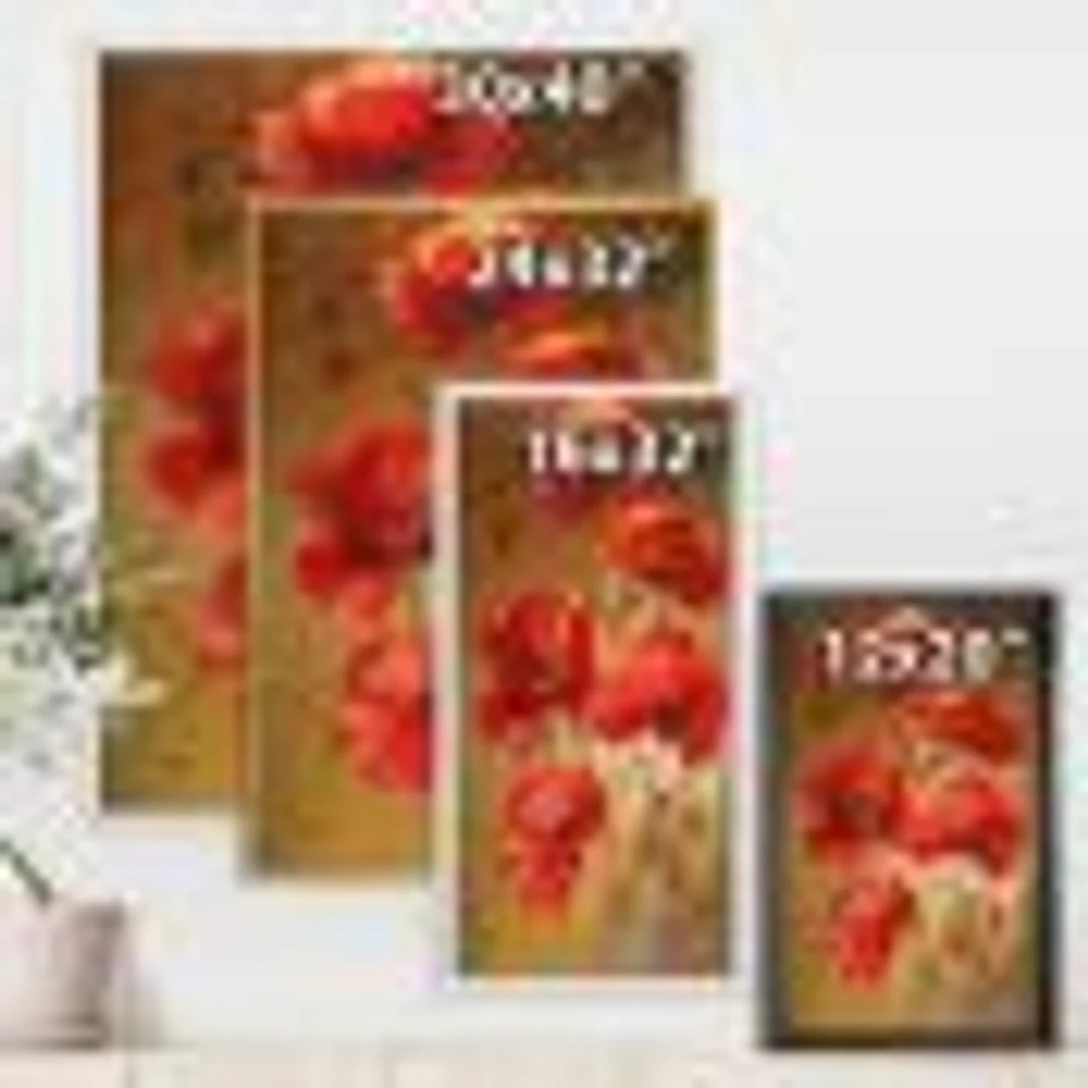 Red Blossoming Poppies IV  Wall Art