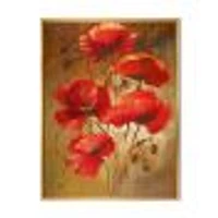 Red Blossoming Poppies IV  Wall Art