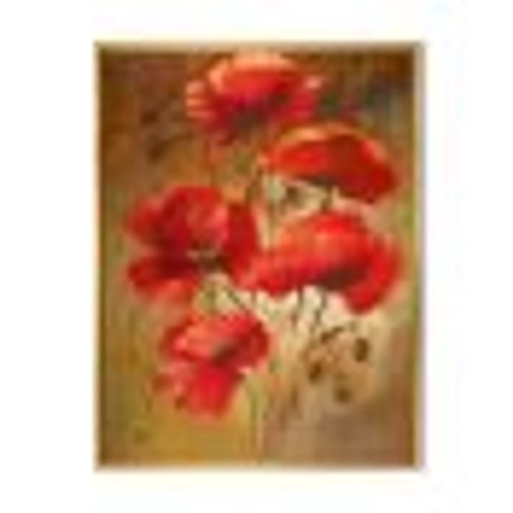 Toile « Red Blossoming Poppies IV »