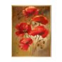 Toile « Red Blossoming Poppies IV »