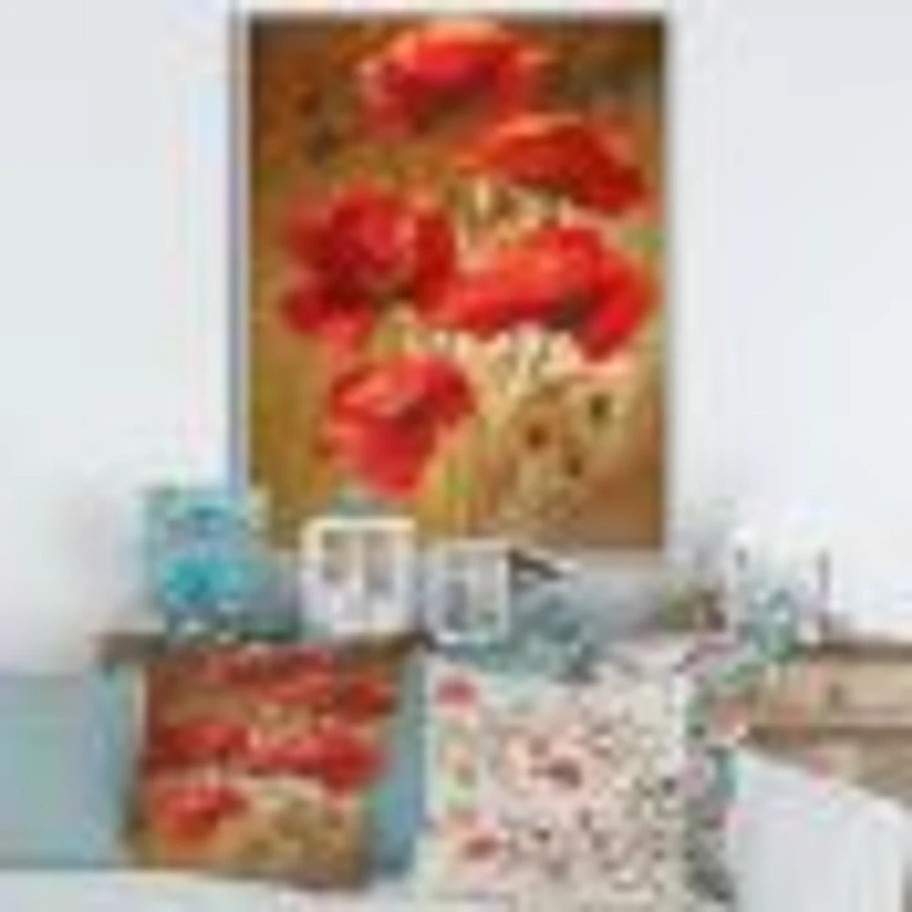 Toile « Red Blossoming Poppies IV »