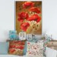 Toile « Red Blossoming Poppies IV »