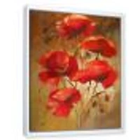 Red Blossoming Poppies IV  Wall Art