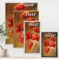 Red Blossoming Poppies IV  Wall Art