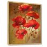 Toile « Red Blossoming Poppies IV »