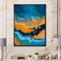 Abstract Marble Composition Blue and Orange IV  Wall Art